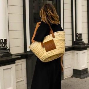 LOEWE Raffia Medium Basket Bag.